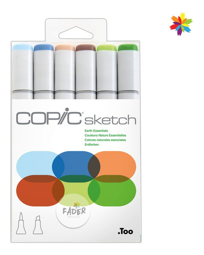 Copic Sketch Colores Naturales Earth Esenc Set X6 Marcadores