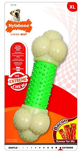 Nylabone Dura Chew Tocino Con Sabor Doble Acción Hueso De Pe
