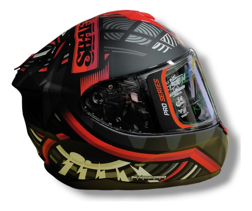 Casco Shaft Proseries Negro Con Rojo  Mate Talla Xl