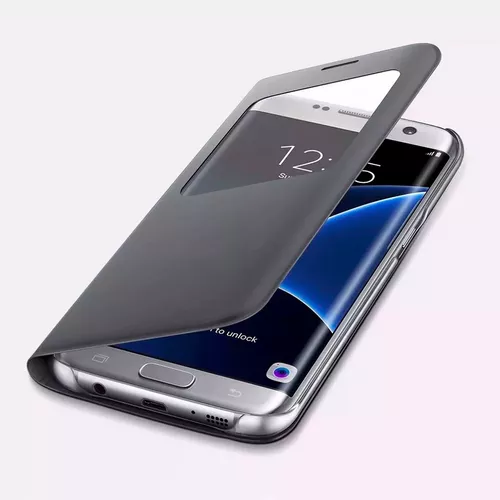 máquina rescate Compañero Funda Samsung Galaxy S7 Original Flip Cover S View S-view