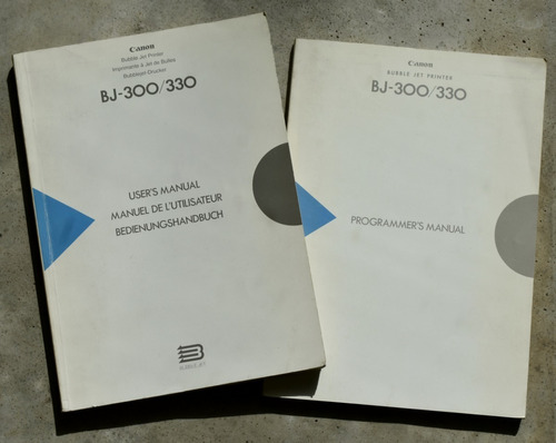 Dos Manuales De Impresora Canon Bj 300/330, Carro Ancho