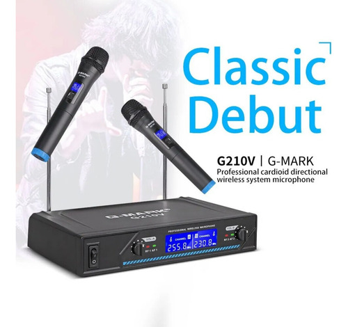 Micrófono Inalámbrico G-mark G210v, Doble, Karaoke