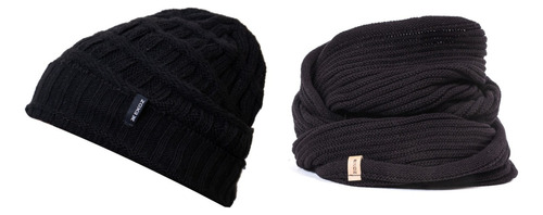 Combo Gorro Lana + Bufanda Cuello Infinito Calidad Premium