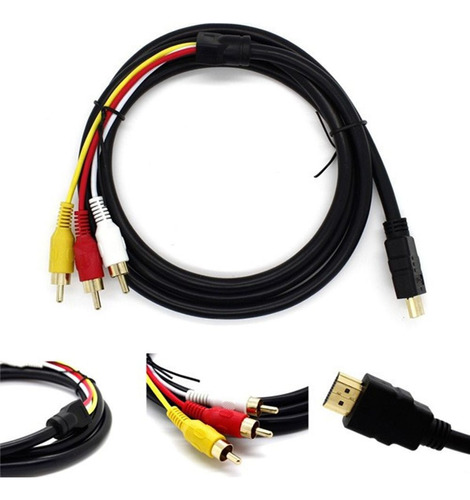 Cable Av De Audio Y Vídeo, 1080p, 5 Pies, Hdmi Macho A 3 Rca