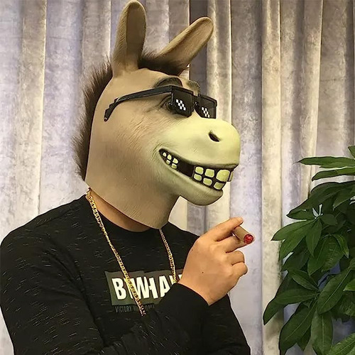 Máscara De Látex Do Burro Shrek Halloween Horror Realista