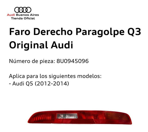 Faro Trasero Derecho Original Audi Q3