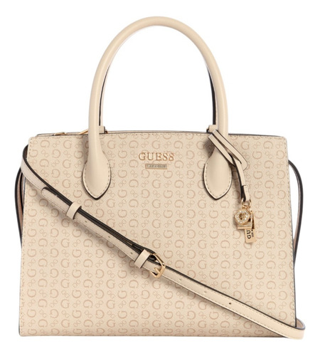 Bolsa Guess Factory Sg947506-san Acabado De Los Herrajes Níquel Color Marrón Claro Correa De Hombro Marrón Claro Diseño De La Tela Lisa