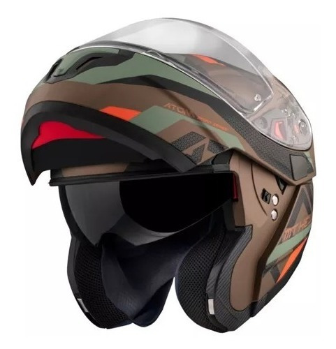 Casco Mt Helmets Atom Transcend Rebatible Doble Visor Mdelta