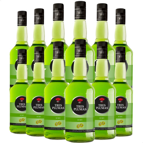 Licor Tres Plumas Kiwi Pack X12 Unidades - 01mercado