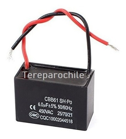 Capacitor Condensador Cbb61 6uf 450vac 6 Uf Motor Ventilador