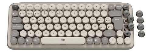 Teclado Mecánico Inalámbrico Bt Logitech Pop Keys Mist Color del teclado Beige