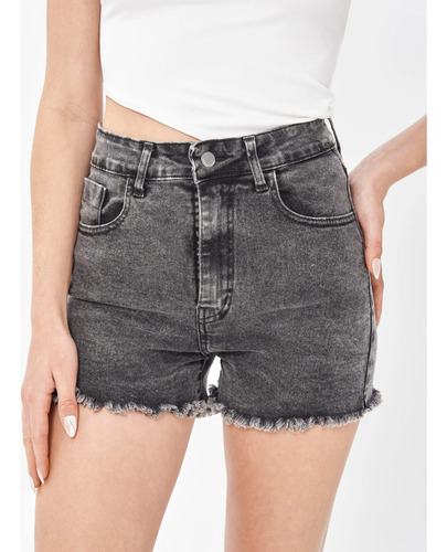 Short Jean Mujer Tiro Alto Elastizado Calce Perfecto 