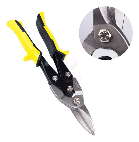 Tesoura P/ Chapa Metal Aço Aviação Corte Reto 10 Polegadas