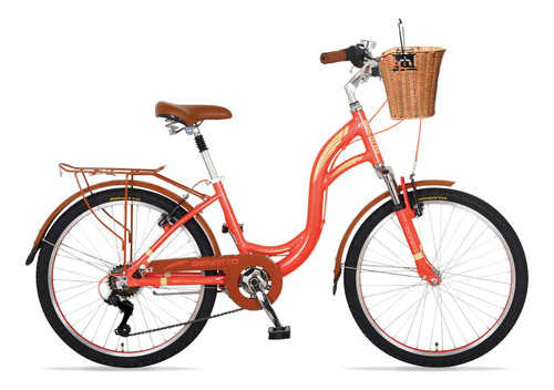 Bicicleta Benotto City Bike R24 7v Aluminio Suspensión Del. Color Naranja