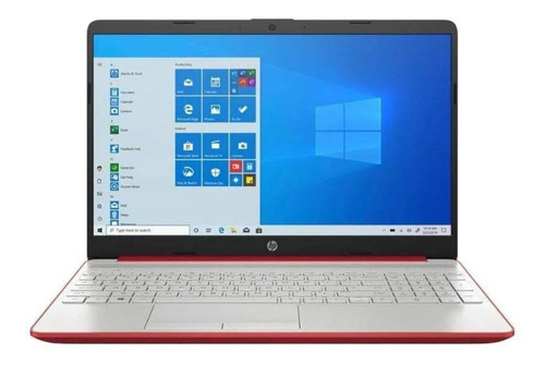 Notebook HP 15-dw1081wm vermelha 15.6", Intel Pentium Gold 6405U  4GB de RAM 500GB HDD, Intel UHD Graphics 1366x768px Windows 10 Home