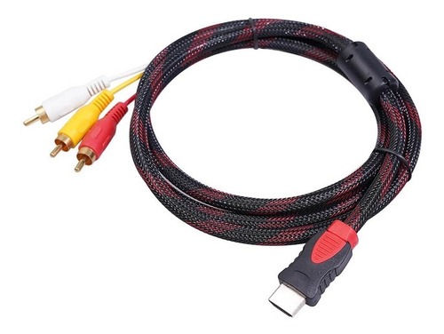 Cable Hdmi A 3 Rca Adaptador Video Mallado Tv Led Analogico