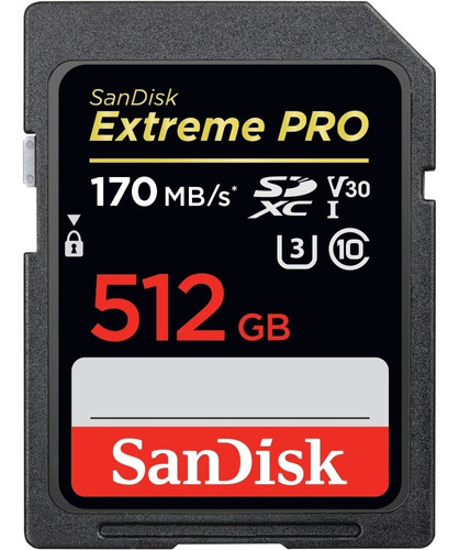 Memoria Sandisk 512gb Sdxc Extrem Pro Uhs-i 170mb S 4k V30