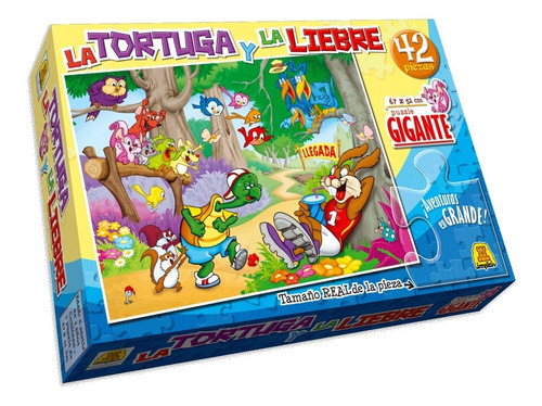 Juego De Mesa Rompecabezas Puzzle Turtuga Y Liebre 42 Pzas