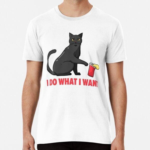 Remera Hacer Lo Que Quiero Black Cat Red Cup Funny Graphic A