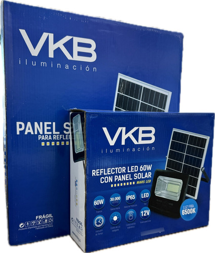 Foco Proyector Led 60w Con Panel Solar Ip65 - Vkb