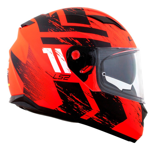 Capacete Ls2 Ff320 Stream Hunter Laranja Preto Fosco Cor Laranja fosco Tamanho do capacete 58