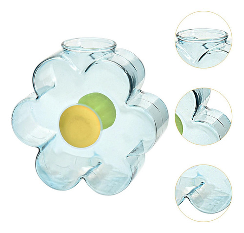 Soporte De Flores De Vidrio Vasaje Decorativo De Brote Azul