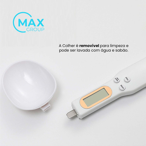 Colher Digital Lcd Dosador Medidor Balança Precisão Cozinha Cor Branco