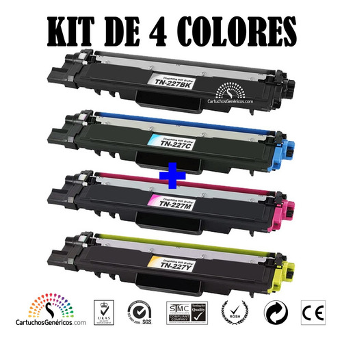 4 Toner Compatible Brother Mfc-l3770cdw Mfc-l3710c Tn-227