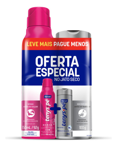 Kit Tenys Pé Baruel Aerossol Woman 150ml E Pó S/perfume 100g