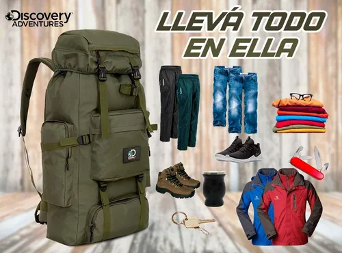 Mochila Camping Viaje Trekking Mochilero Everlast 70+10 Litros