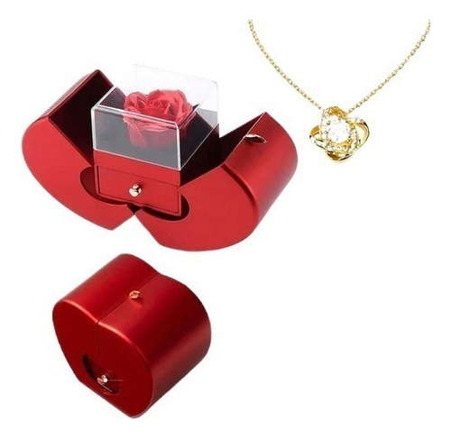 Collar De Trébol Cuatro Hojas Y Caja Regalo Rosas-a Mi Amor