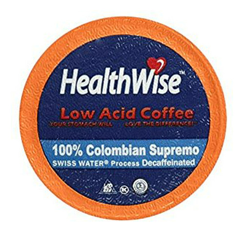 Healthwise Low Acid Suiza Agua Café Descafeinado Para Keurig