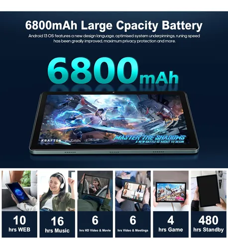 Tableta Android 10.1 Pulgadas New Slim 8gb Ram, 128gb Rom,