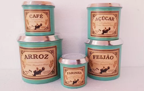 EQUIPAMENTO DE COZINHA-antigo jogo de latas em aluminio