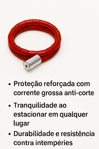 Cadeado Para Moto Articulado 1,2m X 24mm Com Chave
