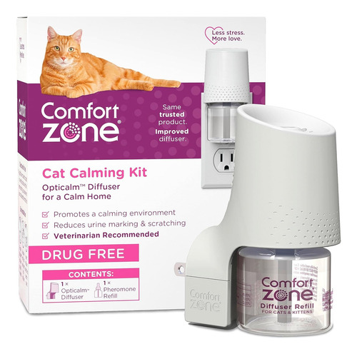 Comfort Zone Kit Calmante Con Difusor Para Gatos, Feromonas 