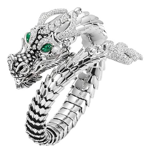 Anillo Dragon Plateado Ajustable Hombre Mujer Aesthetic