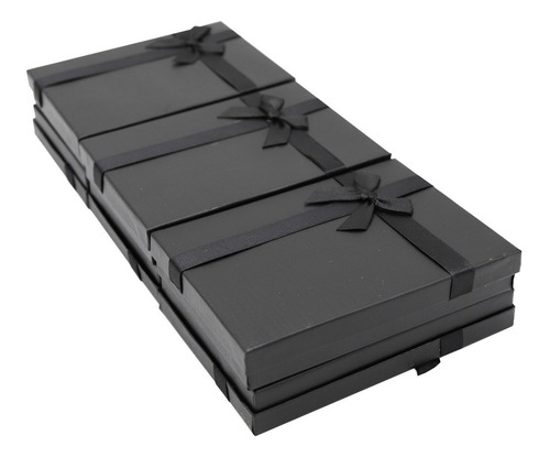 Imagen 4 de 8 de Set 6 Cajas De Regalo 13x18 Cms Joyas O Collares Color Negro