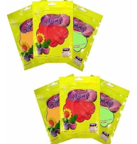 Pack 12 Masas Funny Gummy Slime Goma No Toxico