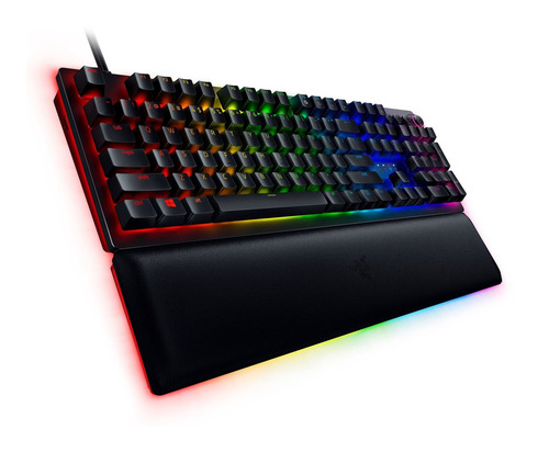 Teclado gamer Razer Huntsman V2 QWERTY Linear Optical Switch Red inglés US color negro con luz RGB