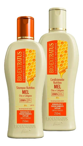 Shampoo E Condicionador Nutritivos Mel Bio Extratus 250ml