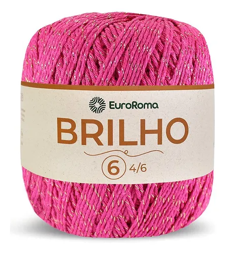 comprar Barbante Brilho Dourado N°6 Euroroma - Cor Pink | Crochê