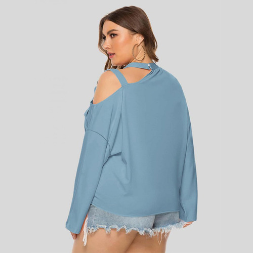 Blusas Femininas P Clássicas Plus Size, Cor Sólida, Mangas C