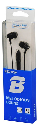 Manos Libres In-ear Beston Melodious, Control Volumen, Negro