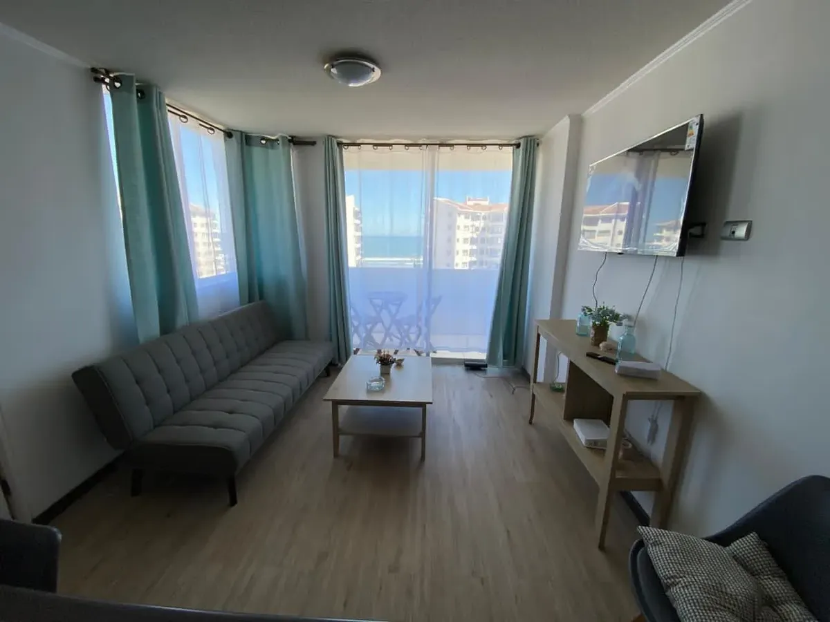 Imagen 3 de 19 de Bello Departamento Amoblado Con Vista Al Mar 3d 2b 1e