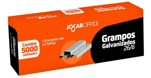 Grampo Galvanizado 26/6 - Jocar - Caixa Com 5000 Unidades