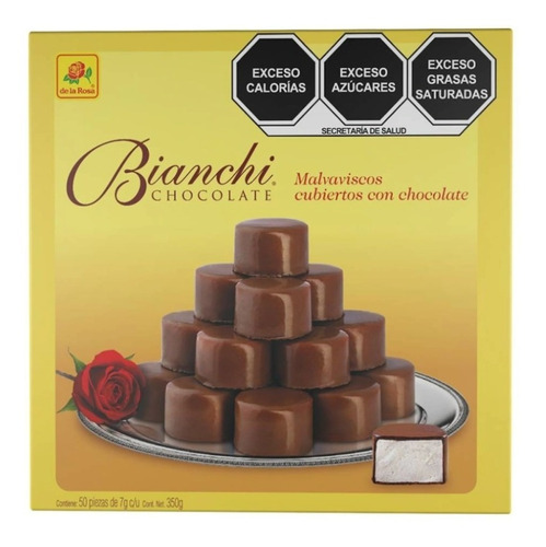 Malvavisco Cubierto De Chocolate Bianchi Caja De 50pzas 350g