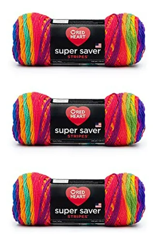 comprar Pack De 3 Ovillos Red Heart Super Saver, Favorito Rayado