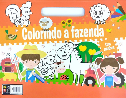 Livro Colorindo A Fazenda - Livro Para Colorir + Adesivos 