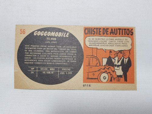Imagen 2 de 6 de Antigua Figurita Automovilismo 1960 Mag 57822